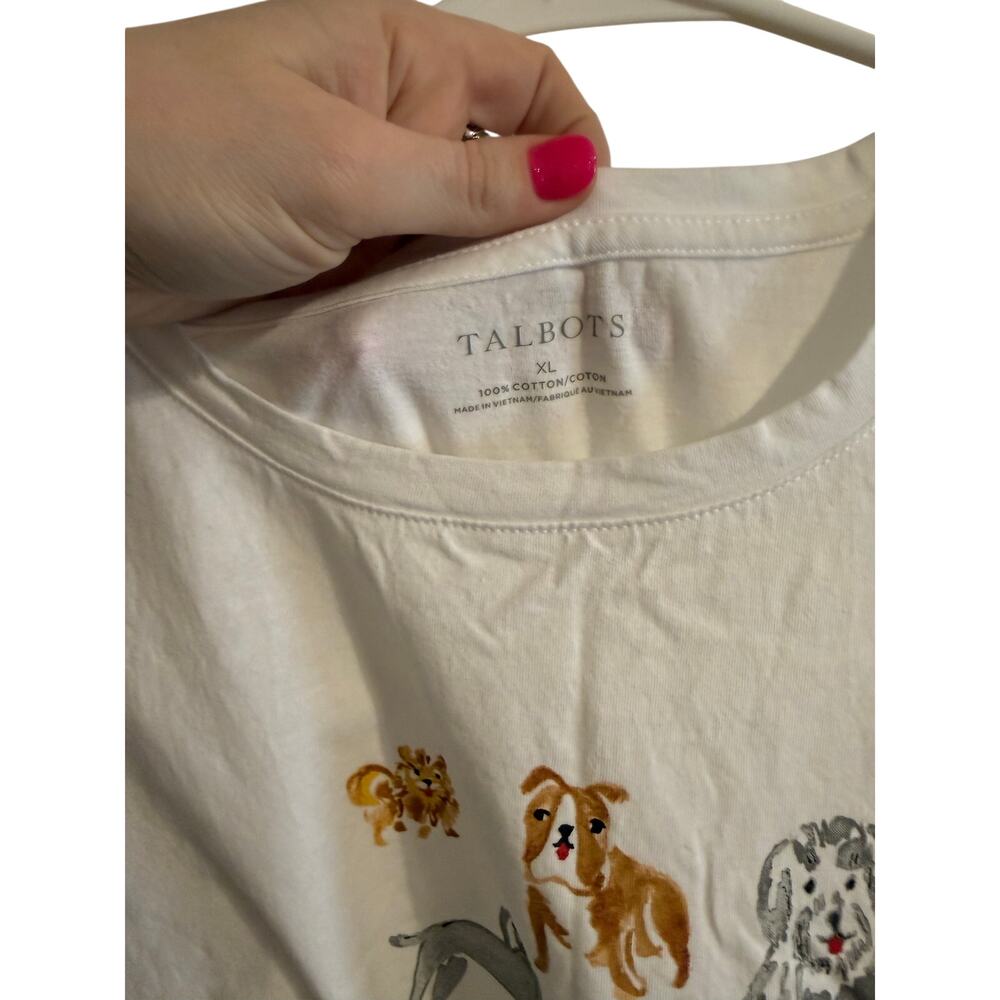Talbots Dog Days 100% Cotton Crewneck Novelty Tee - Women's XL - Picture 5 of 7